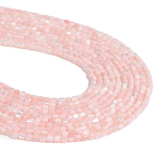 30" Natürliche rosa Perlmutt-Muschelperlen, Herz, Stern, runde gefärbte Muschelperle, Süßwasser-Muschelperlen zur Schmuckherstellung zum Selbermachen von DFLINGA