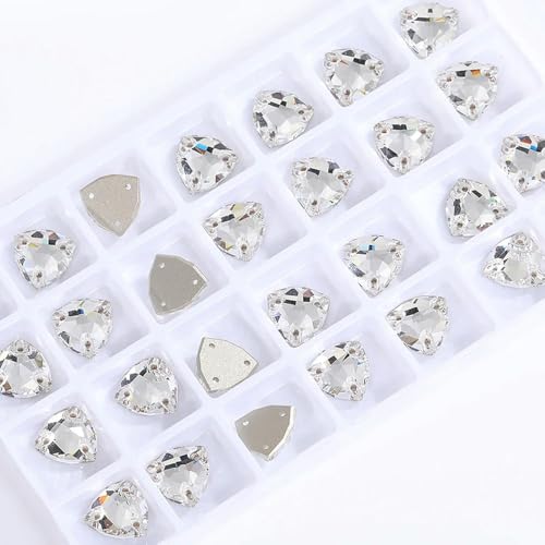 54 Stück 16 mm Glitzersteine ​​mit flacher Rückseite, dreieckige Perlen, Strasssteine, Strass-Kristalle, Glas, zum Aufnähen auf Taschen, Kleidung, Schmuckzubehör von DFLINGA