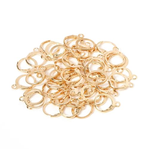 DFLINGA 100 Teile/los 13x15mm Gold Silber Farbe Ohrring Haken Earwire Ohrringe Verschluss Basis Passend für DIY Schmuck Machen Zubehör von DFLINGA