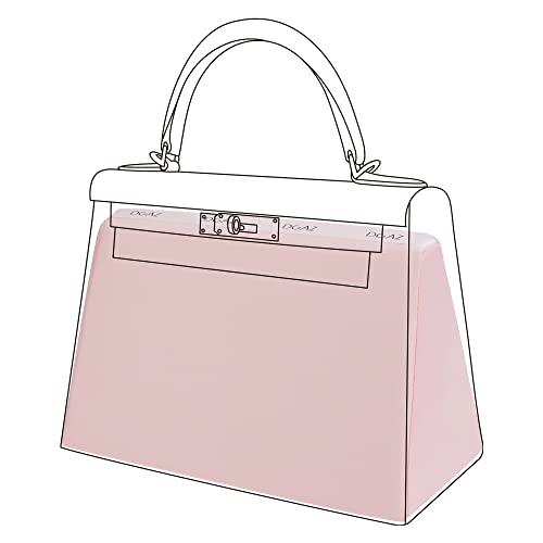 DGAZ Tasche Shaper Einsatz, Satin Memory Kissen für Kelly Pochette/Mini/20/25/28/32/35/40, Seidige Berührung Handtasche Einsatz (Rosa, Kelly 28) von DGAZ