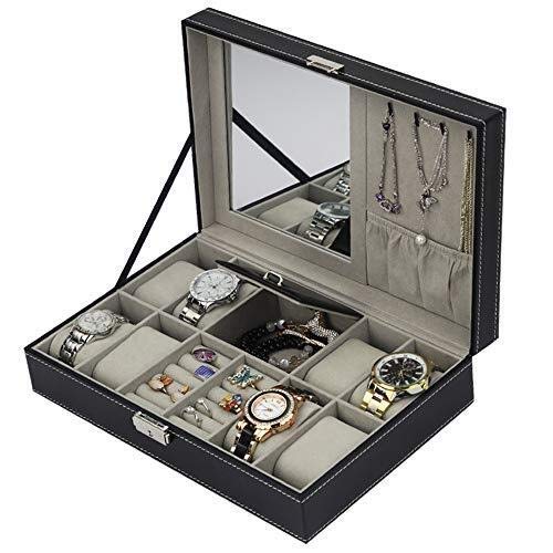 Schmuck-Organizer, Präsentationsbox, Uhrensammlung, Aufbewahrungsbox, Uhren-Schmuckschatulle, 8 Bits, 2 Raster, multifunktionale Aufbewahrungsbox, Uhrenbox von DGFGNHGJNHWTKJM