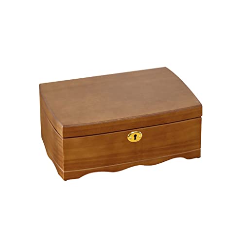 Uhren-Aufbewahrungsbox Uhrenbox Vintage Massivholz Schmuckschatulle High-End-Uhrenbox Schmuck Holz Aufbewahrungsbox Uhren-Organizer (Farbe: Braun) von DGFGNHGJNHWTKJM