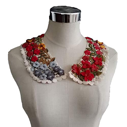 Bestickter Blumen-Ausschnitt, Spitzenapplikation, ausgehöhlt, DIY, Handwerk, falsches Halsband für Frauen von DGFJY