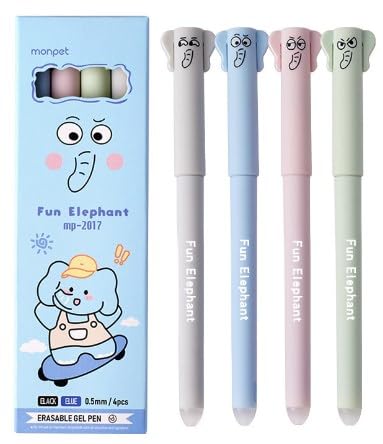 DGTSYAL Radierbare Stifte Bundle-Radierbarer Kugelschreiber Cartoon Stift Radierbar 4 Erasable Pen Löschbaren Gelstiften für Kinder Studenten Schule Büro Einhorn von DGTSYAL