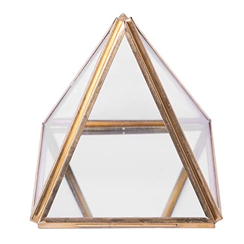 Glas-Schmuckschatulle, geometrische dekorative Box, geometrische Glasringhalter für Hochzeit, Geburtstag, Geschenk S von DGWQTHYYJHDSAAGF