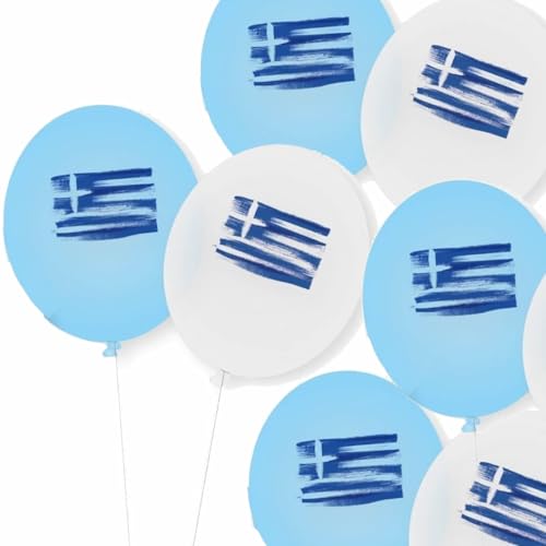 10 Luftballons * GRIECHENLAND * als Deko für Mottoparty, Länderparty und Geburtstag | Ballondeko Ballons Greece Athen Ballons Party Set von DH-Konzept