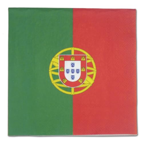 20 Servietten * Portugal * für EM 2024 Party und Geburtstag | portugiesisch Länder Fahnen WM 2026 Mottoparty Napkins Papierservietten von DH-Konzept