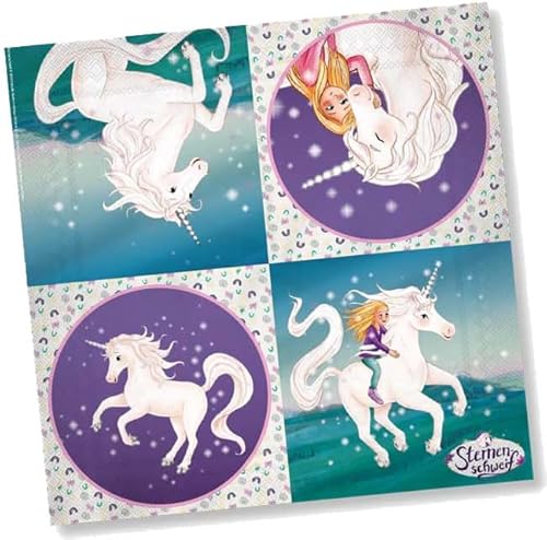 20 Servietten * STERNENSCHWEIF * für Kindergeburtstag und Mottoparty | Napkins aus Papier, 33x33cm | Laura Mädchen Pferde Einhorn Kinder Party Geburtstag von DH-Konzept