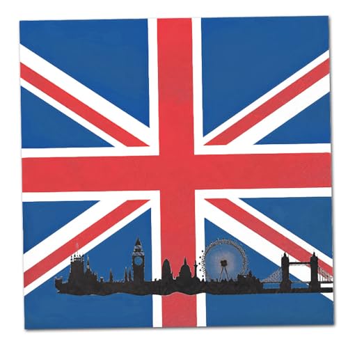 DH-Konzept 20 Servietten * Großbritannien * für Party und Geburtstag Party Fete Set UK GB England Union Jack Napkins Papierservietten von DH-Konzept