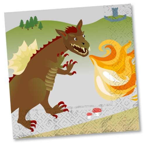 20 Servietten * Ritter & Drache * für Kindergeburtstag von DH-Konzept // RITSERVE017 // Kinder Geburtstag Party Drachen Feier Jungs Set von DH-Konzept