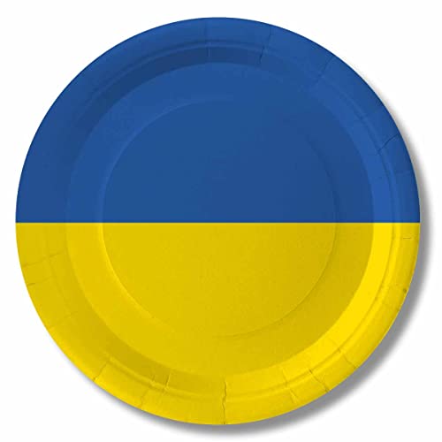 DH-Konzept Ukraine-Teller 10 Stück // * Ukraine * Partydekoration Pappteller // Ukraine Partyzubehör von DH-Konzept