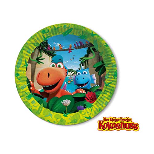 DH-Konzept: 8 Teller * DER KLEINE Drache Kokosnuss * für Kinderparty und Kindergeburtstag | Kinder Pappteller Partyteller Party Set von DH-Konzept