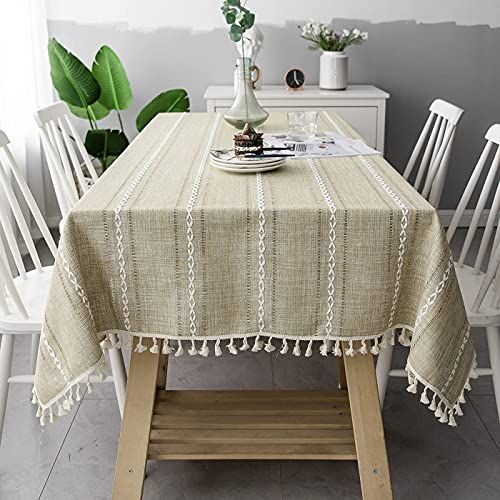 DHBHZD Tischdecke 100x160cm Baumwoll Leinen Rechteck Tischdecke Tischdecke Schweres Baumwoll Leinen Staubdichte Tischdecke für Party Tischdecke Küche Dinning von DHBHZD