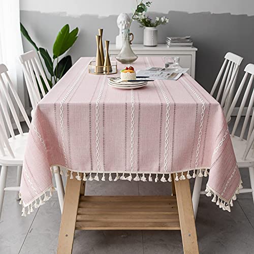 DHBHZD Tischdecke 110x140cm Baumwoll Leinen Rechteck Tischdecke Tischdecke Schweres Baumwoll Leinen Staubdichte Tischdecke für Party Tischdecke Küche Dinning von DHBHZD