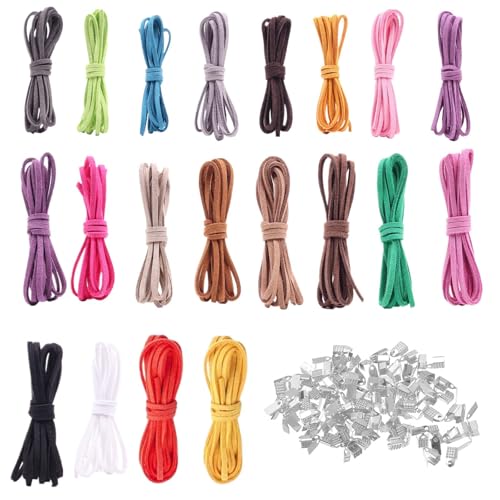 120pcs Lederband Set, Lederband für Ketten, Bunten Lederband für Ketten, können mit Schmuckherstellung Armbändern Halskettenherstellung Buchungsbindung Nähkunst und Handwerk Flechten Perlen von DHDHCPZZ