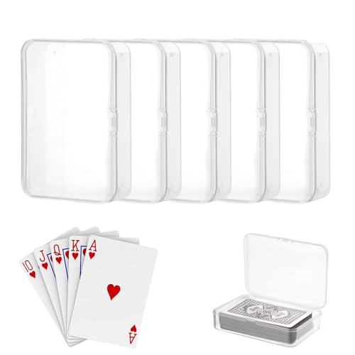 DHDHCPZZ 5 Stück Spielkarten Box, Kartenbox Spielkarten, Durchsichtiges Spielkartenetui Mit Deckel Kleinen Aufbewahrungsbox für Spielkarten Bankkarten Visitenkarten(10 X 7.5 X 2.5cm) von DHDHCPZZ