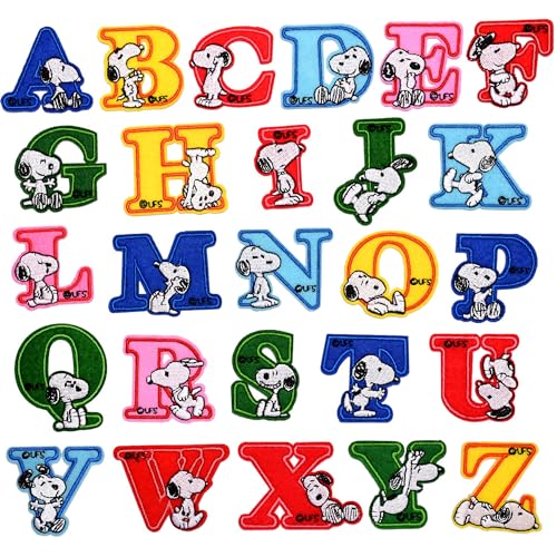 DHER Letter Patches Alphabet aufnäher Kinder Zum Aufbügeln Bunte Buchstaben Aufnäher 26 Buchstaben-Aufnäher, aufbügelbare bunte Buchstaben-Kleidungsstoff-Aufnäher wunderschön dekorierte modische von DHER