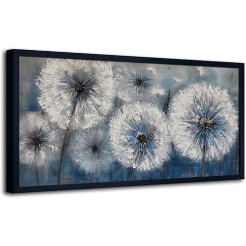 DHHXY Leinwandbild XXL, Löwenzahn-Gemälde, Wandkunst, Leinwanddruck, Bild für Wohnzimmer, große weiße Blume, Flora, moderne Dekoration, 70 x 140 cm, ungerahmt von DHHXY