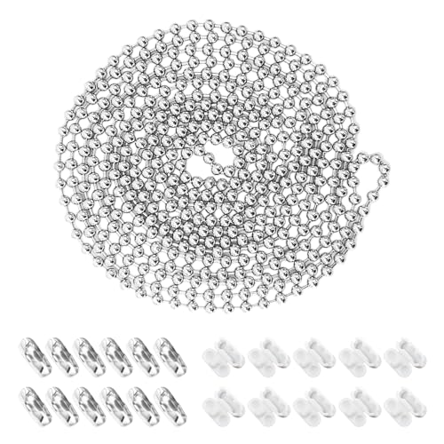 1 Rollo-Kettenverbinder, 12 weiße K-Schnallen, 10 Perlenknöpfe, Jalousie-Kettenverbinder, Jalousie-Kugelkettenverbinder, Rollo-Ersatzkettenzubehör, Jalousie-Ersatzseil, Fenstervorhang-Zubehör, Rollo-K von DHSBGWSX