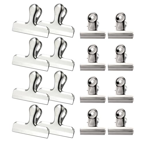 16 Stück Lebensmittel-Clips, Edelstahl-Verschlussklammern, robuste Lebensmittelbeutel-Clips, Metall-T-Clips, Verschlussklammern, multifunktionale Verschlussklammern für den Einsatz in der Küche im Hom von DHSBGWSX