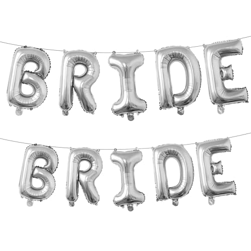 2 Stück silberne Buchstabenballons, Brautballons, Folienballons, Hochzeitsballons, Riesenballons, Hochzeitsdekorationen, Partydeko-Ballons, elegante Buchstabenballons von DHSBGWSX