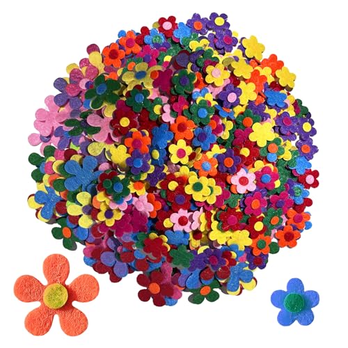 200 Stück bunte Filzblumen, Patch-Aufkleber, handgefertigte Filzblumen, Stoff-Blumendekoration, Bastelfilz-Applikationen, geeignet für Kunst-DIY, Kunsthandwerk von DHSBGWSX