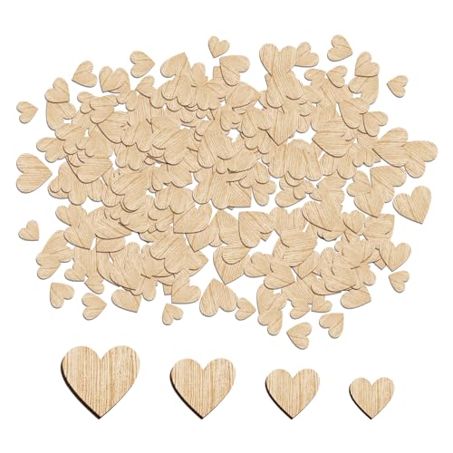 300 Herzförmige Holzstücke, Holzherz-Dekorationen, Mini-Herz-Holzstücke, Liebevolle Dekorative Holzprodukte, DIY-Basteldekoration von DHSBGWSX