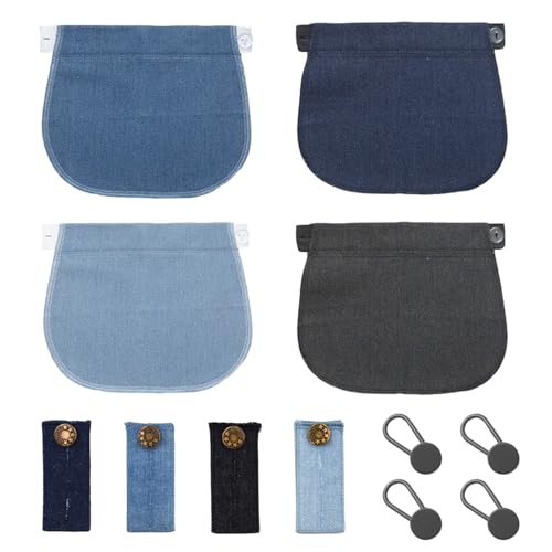 DHSBGWSX 4 Stück Elastische Verlängerungsgurte, 4 Stück Jeans-Verlängerungsschnallen, 4 Stück Taillen-Erweiterungsknöpfe, Gürtelverlängerungsschnallen, Vielseitige Reisetasche Für Frauen von DHSBGWSX