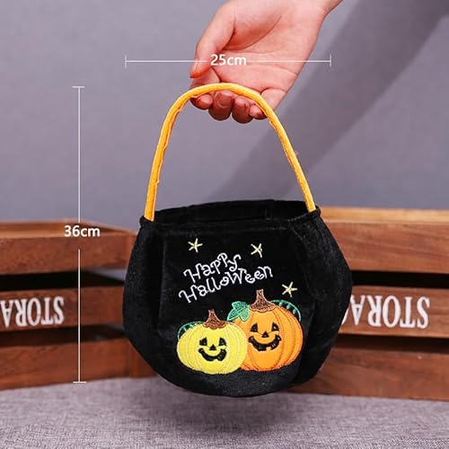 DHSUN Halloween Kürbis Candy Bag, Halloween Süßigkeitenbeutel, Halloween Süßigkeiten Eimer,Tragbare Kürbis Süßigkeitstüte，Halloween Dekoration Candy Taschen (2 Kürbisse) von DHSUN