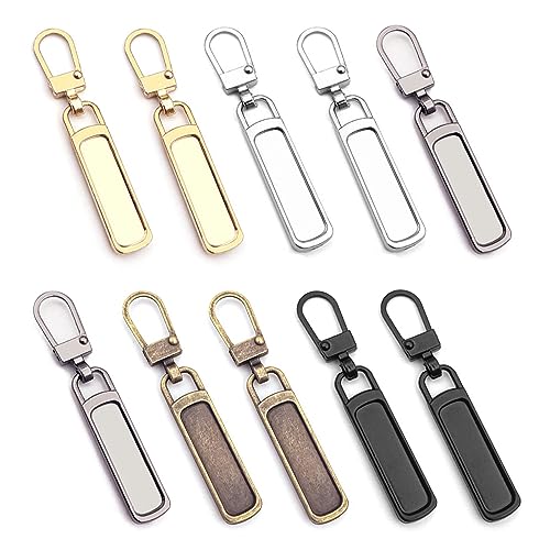 Reißverschluss Zipper, 10 Stück Abnehmbarer Reisverschlusszieher Ersatzteile Metall Reißverschluss Anhänger Zipper Pull Ersatz Für Jacken Kleidung Hosen Geldbörse Handtasche (5 Farben) von DHSWNNG