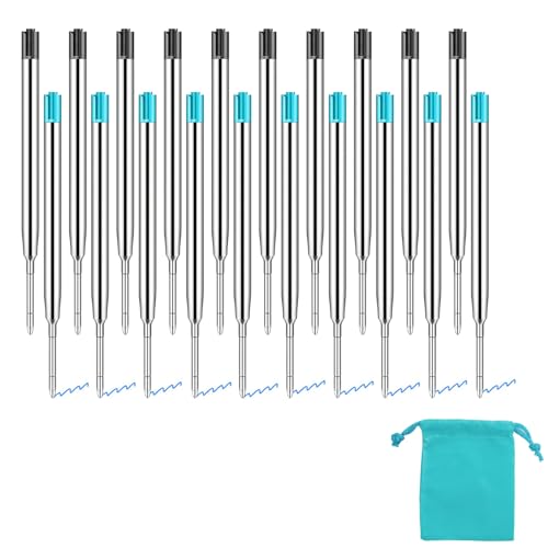 DHWEKU 20 Stück Kugelschreiberminen,Ballpoint Pen Refill,Rollerball Refill,Ersatzminen Kugelschreiber,Kugelschreiber Minen, Kugelschreiber Patrone,Für verbrauchte Nachfüllungen zu ersetzen,Blau、Nero von DHWEKU