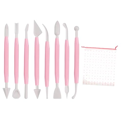 DHWEKU 8 Stück Kuchenmodellierwerkzeuge Set, Fondant Skulptur Modellierwerkzeuge, Geeignetes Kuchenmodellier Dekorationswerkzeug, Modellierwerkzeug Modelierwerkzeugset Sculpting Tools von DHWEKU