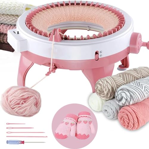 DHZRJUL Strickmaschine 48 Nadeln, Board Rotating Double Weving Machine Kit für Dults oder Kinder Schal Hut Socke, Webstuhl Runde Strickmaschinen mit Reihenzähler, j48 von DHZRJUL