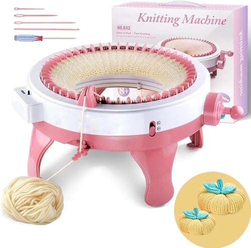 DHZRJUL Strickmaschine 48 Nadeln,Webstuhl Runde Strickmaschinen mit Reihenzähler,Board Rotating Double Weving Machine Kit für Dults oder Kinder Schal Hut Socke, J48 von DHZRJUL