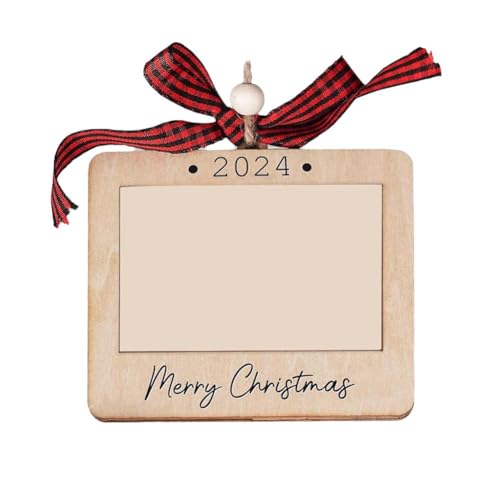 Design Mini Holz-Bilderrahmen Schleife Ornament Baby Weihnachten 2024 Erste Holz Weihnachtsschmuck M9a9 Ornament Rahmen Foto von DHliIQQ