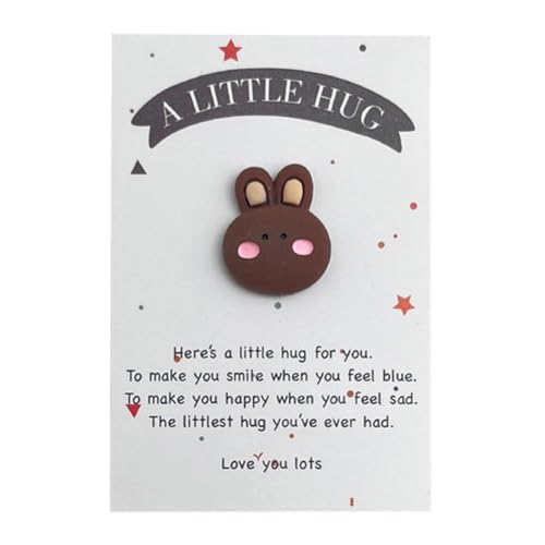 Pocket Hug Rabbit Token Bulk, Pocket Hug Token mit niedlichem Harzhasen, kleine Pocket Bunny Positive Karten, Thinki Hug Geschenke mit von DHliIQQ