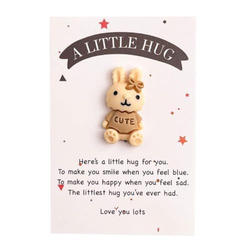 Pocket Hug Rabbit Token Bulk, Pocket Hug Token mit niedlichem Harzhasen, kleiner Taschenhase mit Karten, Thinki-Geschenke, positive Umarmung von DHliIQQ