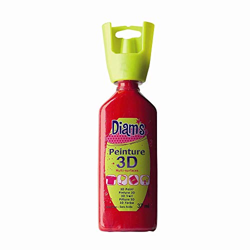 DIAM'S DI40904 3D-Farbe für alle Oberflächen, Bemalung, rot, 37 ml von Diam's