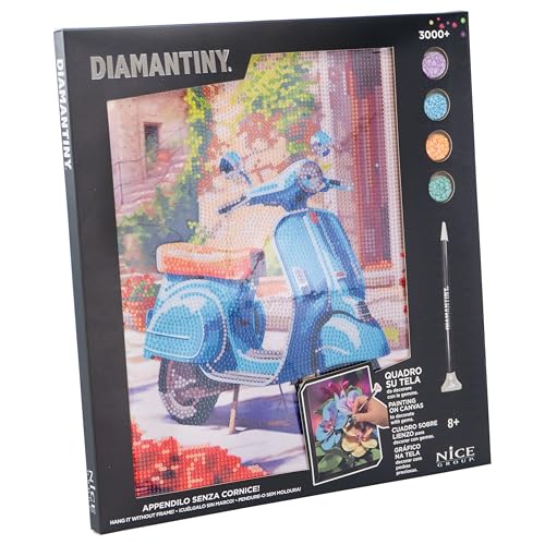 DIAMANTINY Level Up – Bild – Creative Art Diamond Painting Kit – Mosaik Retro Motorrad von DIAMANTINY