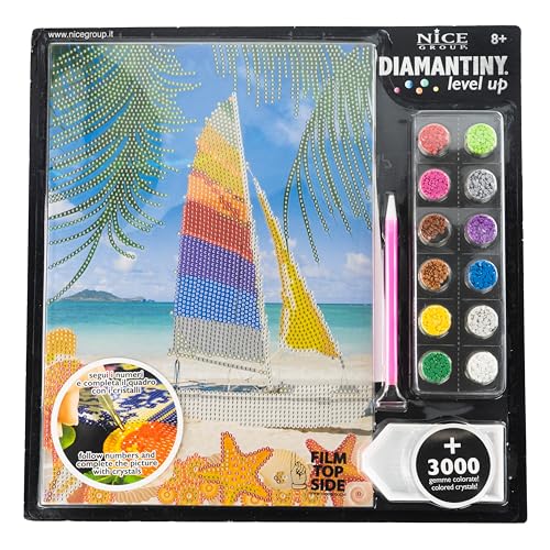 DIAMANTINY Level Up – Landscape – Nice Group Creative Art, Diamond Painting Kit, Malerei Segelboot von DIAMANTINY