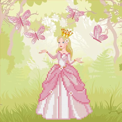 DIAMOND DOTZ BOX 2592446 Original 5D Diamond Painting Box Set, Prinzessin, DIY Diamant-Malerei-Kit mit Motivbox und Glitzersteinen für Kinder ab 6 Jahren, Beginner von DIAMOND DOTZ