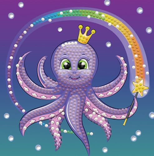 DIAMOND DOTZ BOX 2592831 Original 5D Diamond Painting Box Set, Magischer Oktopus, DIY Diamant-Malerei-Kit mit Motivbox und Glitzersteinen für Kinder ab 6 Jahren, Beginner von DIAMOND DOTZ