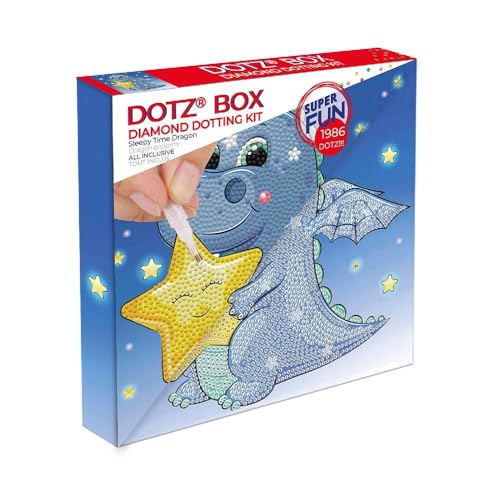 DIAMOND DOTZ BOX 2592834 Original 5D Diamond Painting Box Set, Gute Nacht Drache, DIY Diamant-Malerei-Kit mit Motivbox und Glitzersteinen für Kinder ab 6 Jahren, Beginner von DIAMOND DOTZ