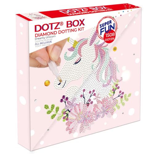 DIAMOND DOTZ BOX 2592836 Original 5D Diamond Painting Box Set, Verträumtes Einhorn, DIY Diamant-Malerei-Kit mit Motivbox und Glitzersteinen für Kinder ab 6 Jahren, Beginner von DIAMOND DOTZ