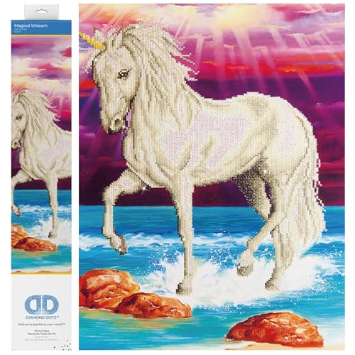 DIAMOND DOTZ DD12.005 - Original 5D Diamond Painting Set Magisches Einhorn, Kreativset mit 11837 Diamant Mosaiksteinen, XXL Malset ca. 77 x 51 cm, DIY Komplettset für Erwachsene und Kinder ab 8 Jahren von DIAMOND DOTZ