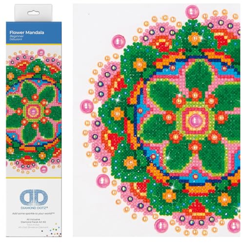 DIAMOND DOTZ DD3.008 - Original 5D Diamond Painting Set Blume Flower Mandala, Kreativset mit 3.037 Diamant Mosaiksteinen, Malset ca. 25 x 20 cm, DIY Komplettset für Erwachsene und Kinder ab 8 Jahren von DIAMOND DOTZ