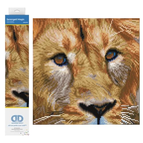 DIAMOND DOTZ DD5.076 - Original 5D Diamond Painting Set Löwe, Kreativset mit 11.236 Diamant Mosaiksteinen, Malset ca. 30 x 30 cm, DIY Komplettset für Erwachsene und Kinder ab 8 Jahren von DIAMOND DOTZ