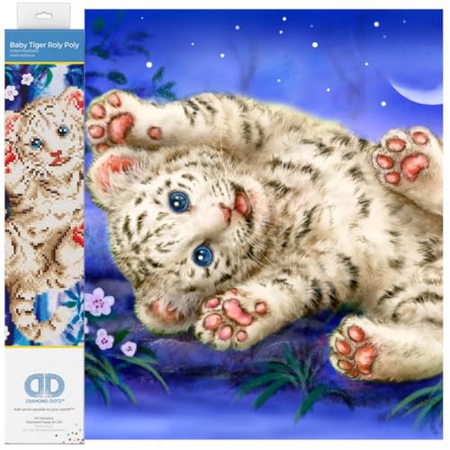 DIAMOND DOTZ DD5.005 - Original 5D Diamond Painting Set Baby Tiger, Kreativset mit 4.712 Diamant Mosaiksteinen, Malset ca. 28 x 36 cm, DIY Komplettset für Erwachsene und Kinder ab 8 Jahren von DIAMOND DOTZ