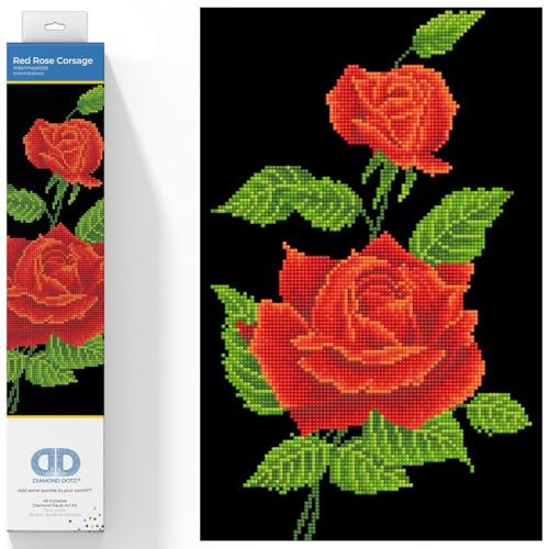 DIAMOND DOTZ DD5.025 2524920 Diamond Painting Kit: Red Corsage, Leinwand, Rote Rosen von DIAMOND DOTZ