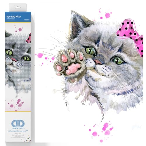 DIAMOND DOTZ DD5.059 - Original 5D Diamond Painting Set Katze Kitty, Kreativset mit 5.050 Diamant Mosaiksteinen, Malset ca. 40 x 40 cm, DIY Komplettset für Erwachsene und Kinder ab 8 Jahren von DIAMOND DOTZ